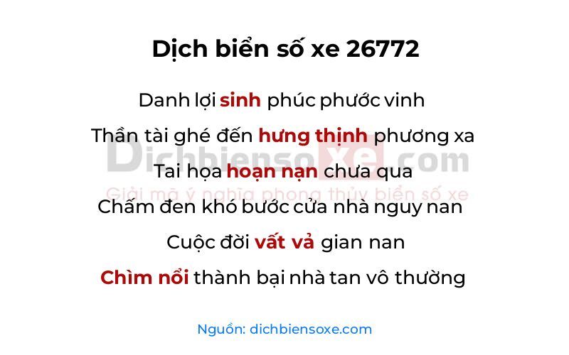 Dịch thơ biển số 26772