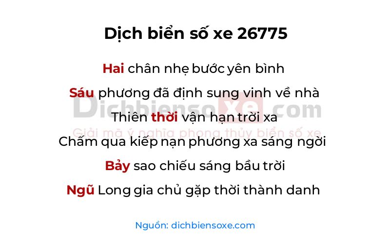 Dịch thơ biển số 26775