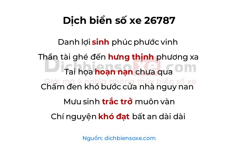 Dịch thơ biển số 26787