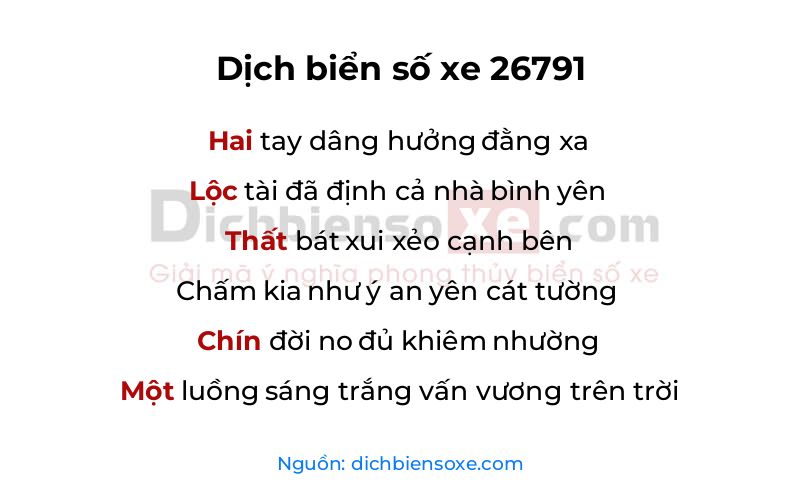 Dịch thơ biển số 26791