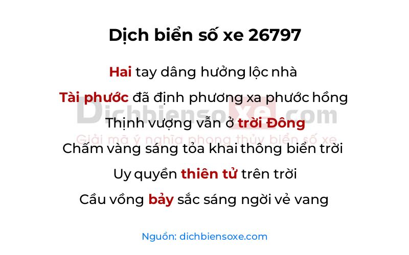 Dịch thơ biển số 26797