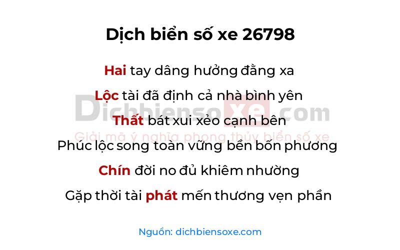 Dịch thơ biển số 26798