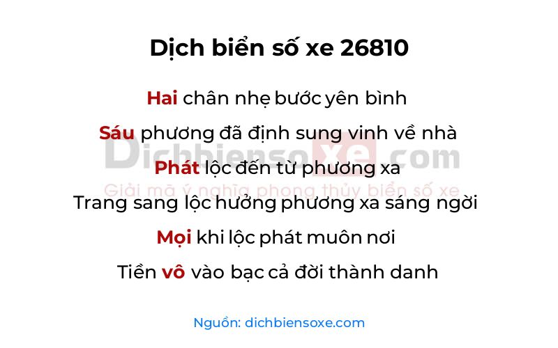 Dịch thơ biển số 26810