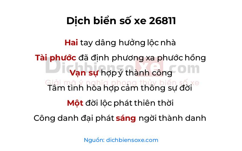 Dịch thơ biển số 26811