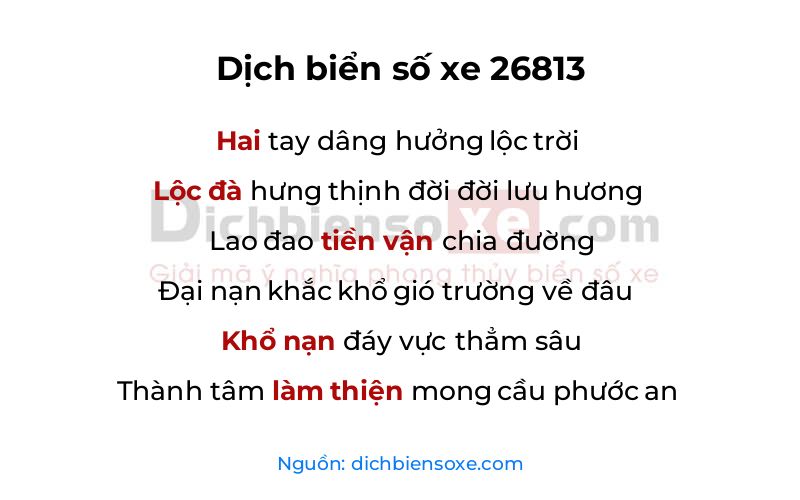 Dịch thơ biển số 26813
