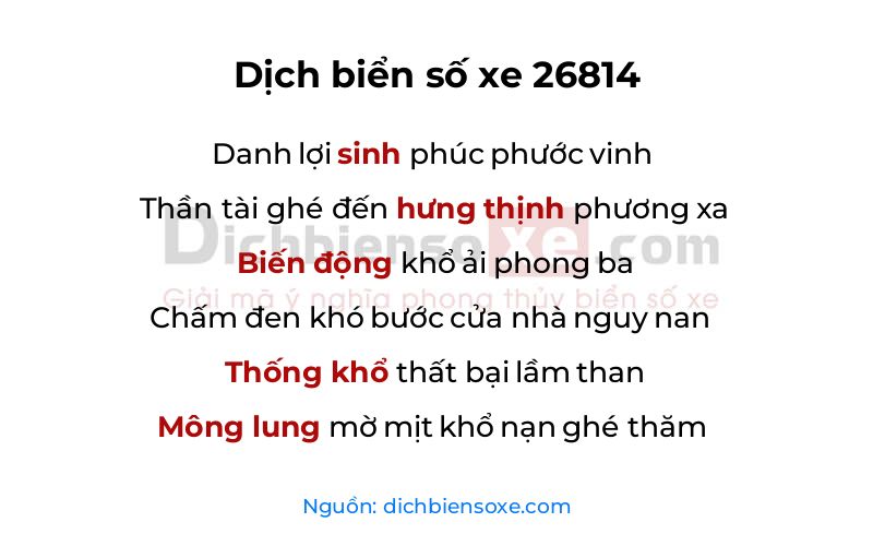 Dịch thơ biển số 26814