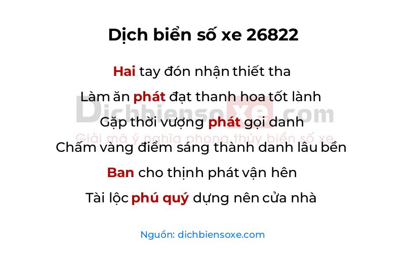 Dịch thơ biển số 26822