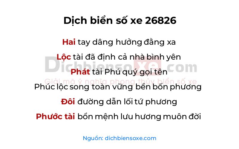 Dịch thơ biển số 26826