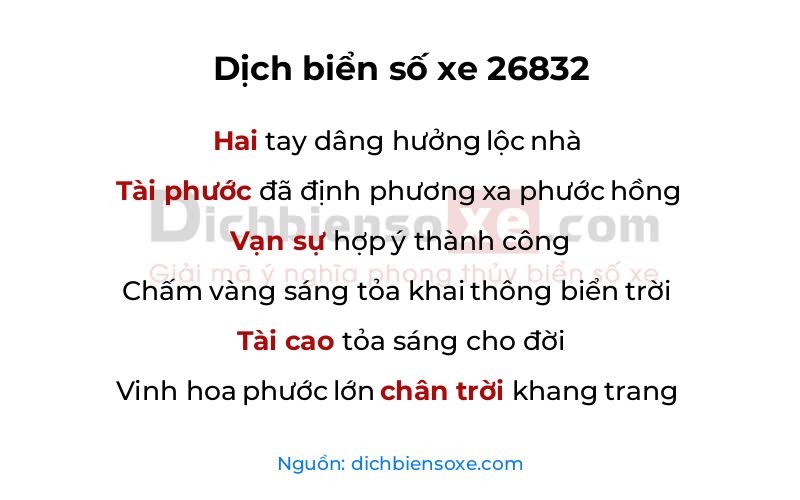 Dịch thơ biển số 26832