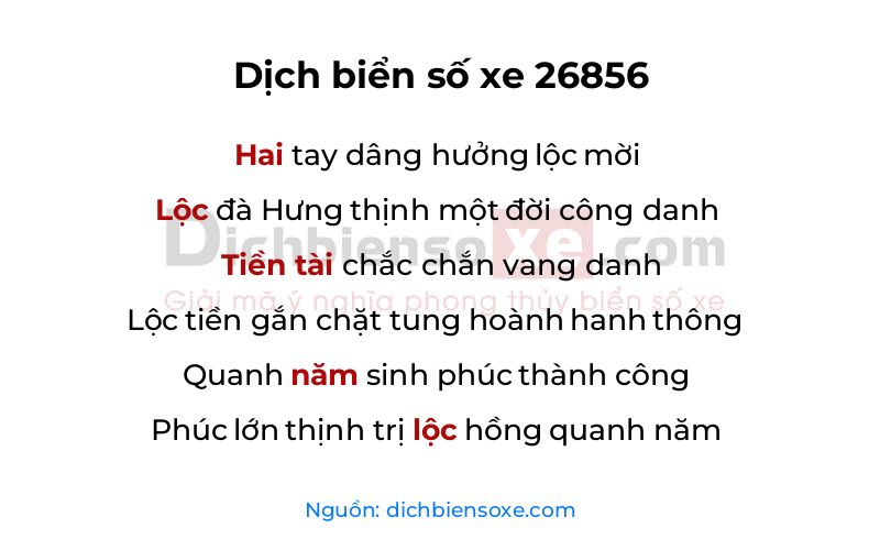 Dịch thơ biển số 26856