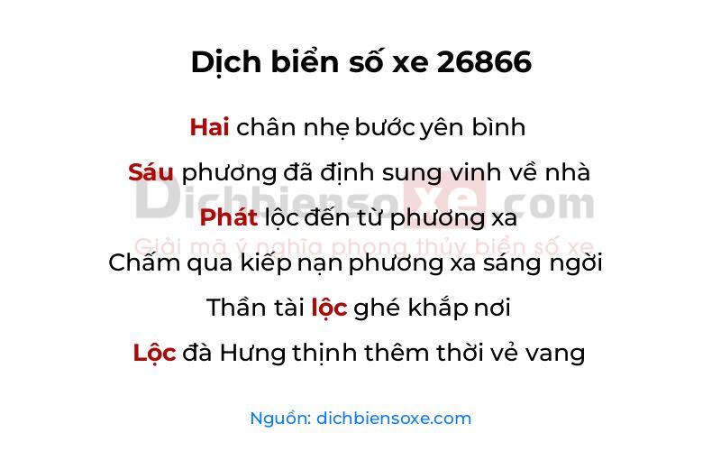Dịch thơ biển số 26866