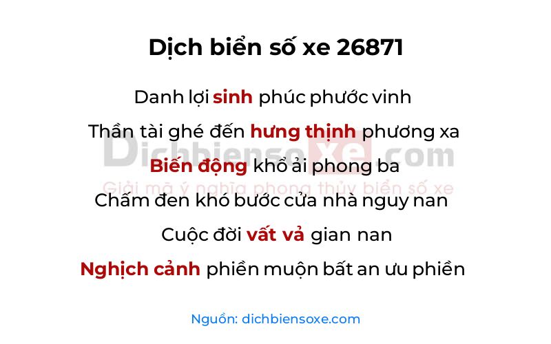 Dịch thơ biển số 26871