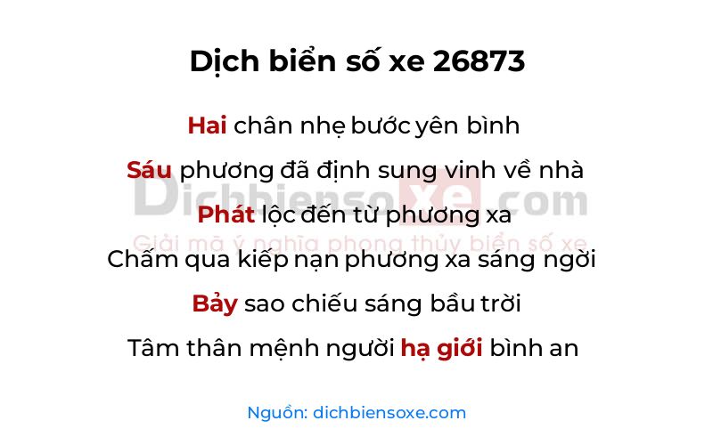 Dịch thơ biển số 26873