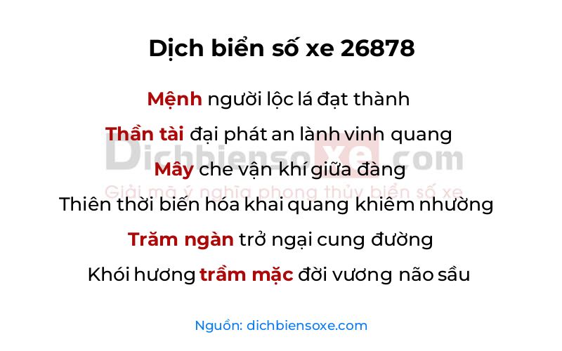 Dịch thơ biển số 26878