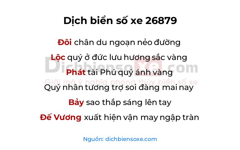 Dịch thơ biển số 26879