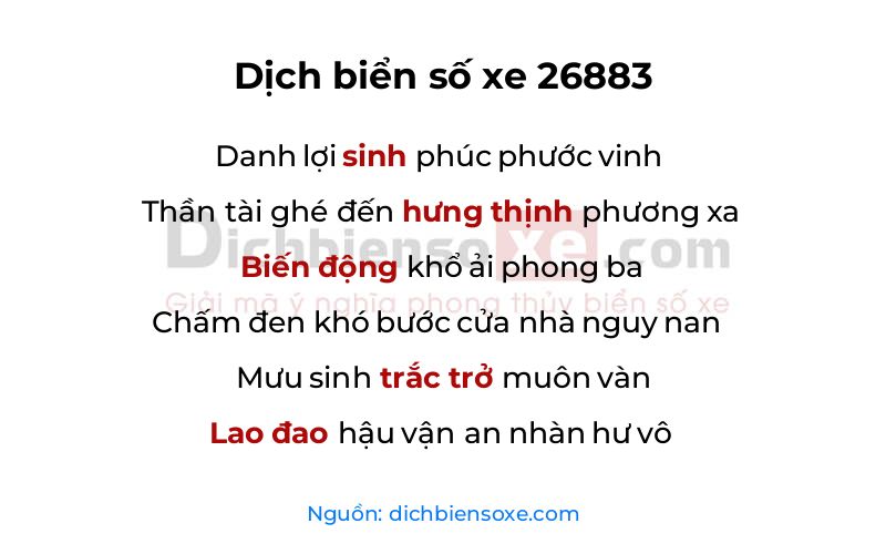 Dịch thơ biển số 26883