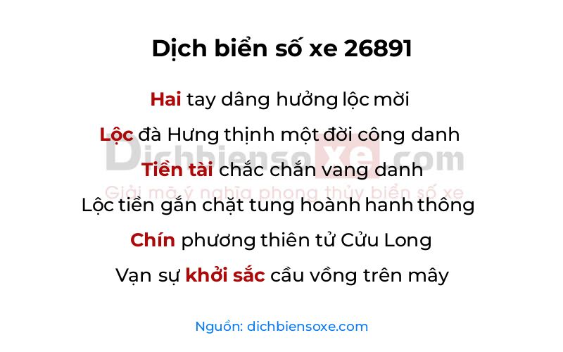 Dịch thơ biển số 26891