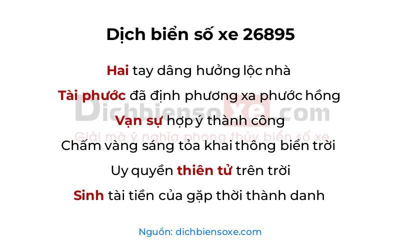 Dịch thơ biển số 26895