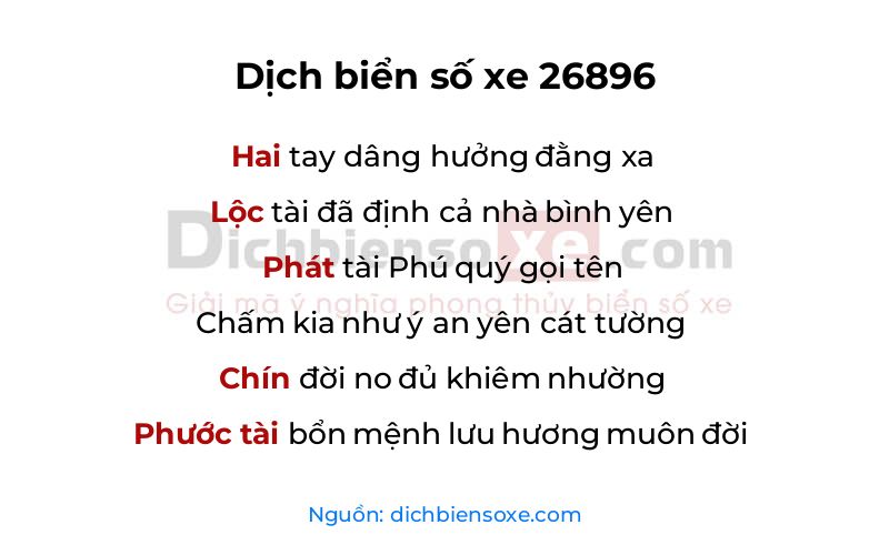 Dịch thơ biển số 26896