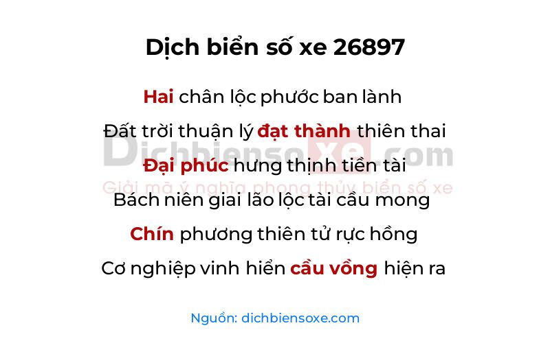 Dịch thơ biển số 26897