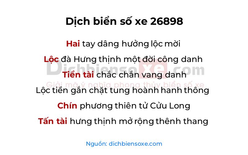 Dịch thơ biển số 26898