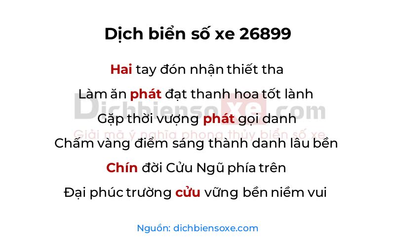 Dịch thơ biển số 26899
