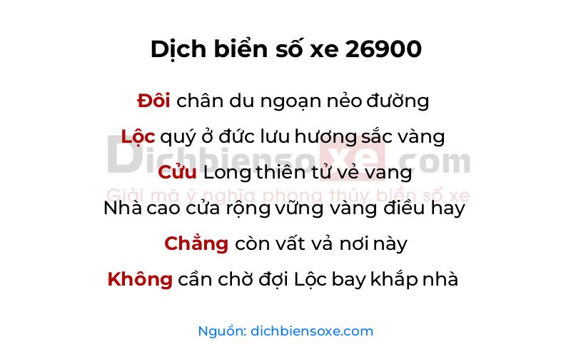 Dịch thơ biển số 26900