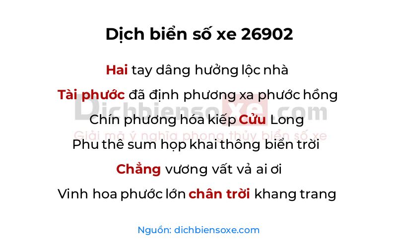 Dịch thơ biển số 26902