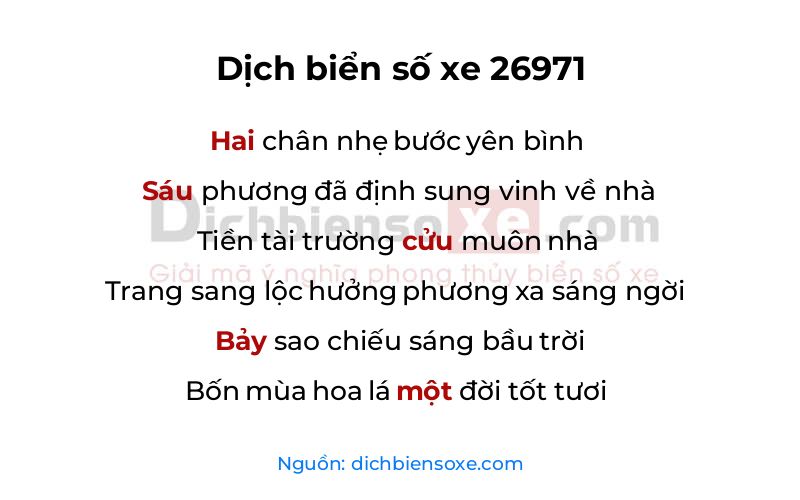 Dịch thơ biển số 26971