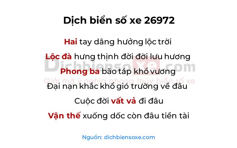 Dịch thơ biển số 26972