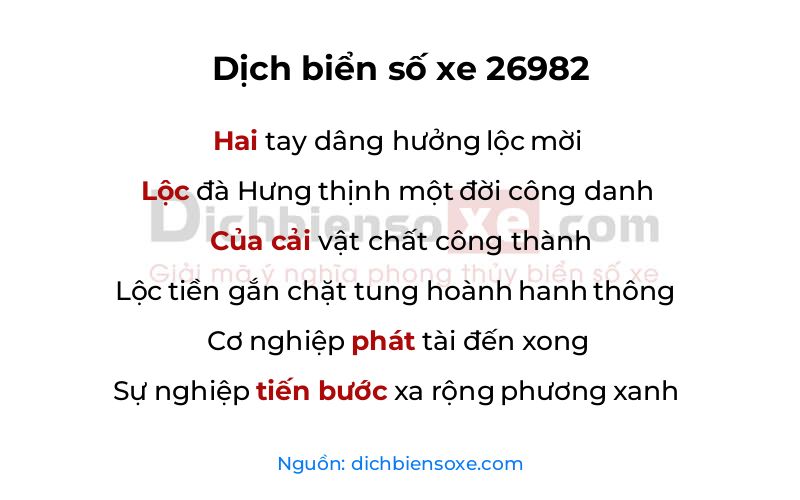 Dịch thơ biển số 26982