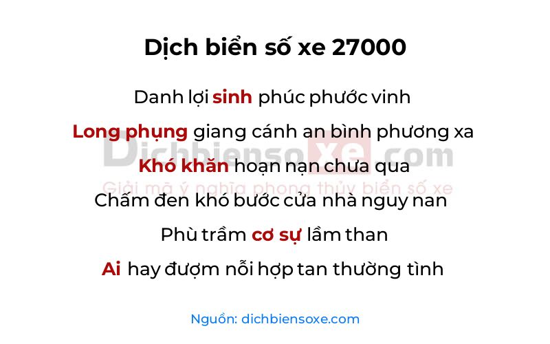 Dịch thơ biển số 27000