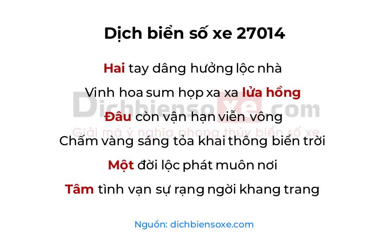 Dịch thơ biển số 27014