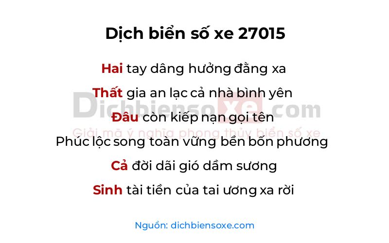 Dịch thơ biển số 27015