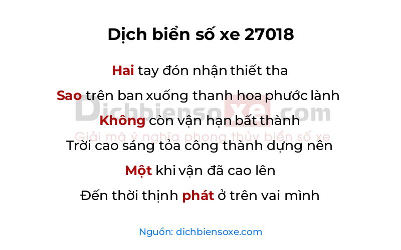 Dịch thơ biển số 27018