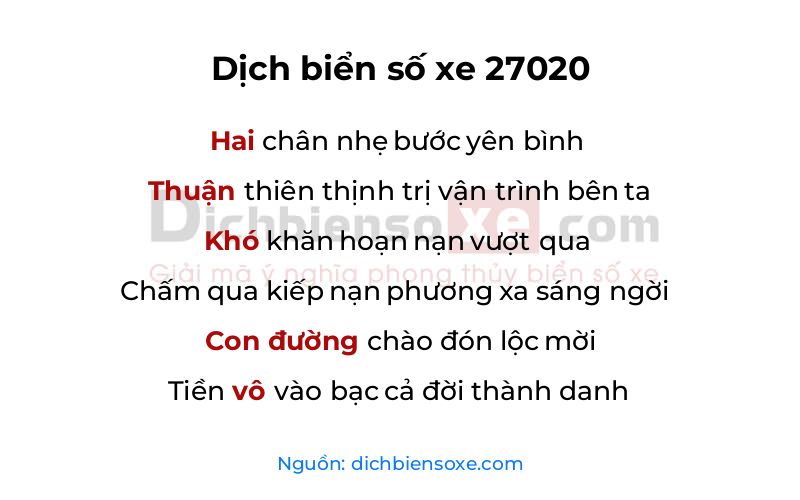 Dịch thơ biển số 27020