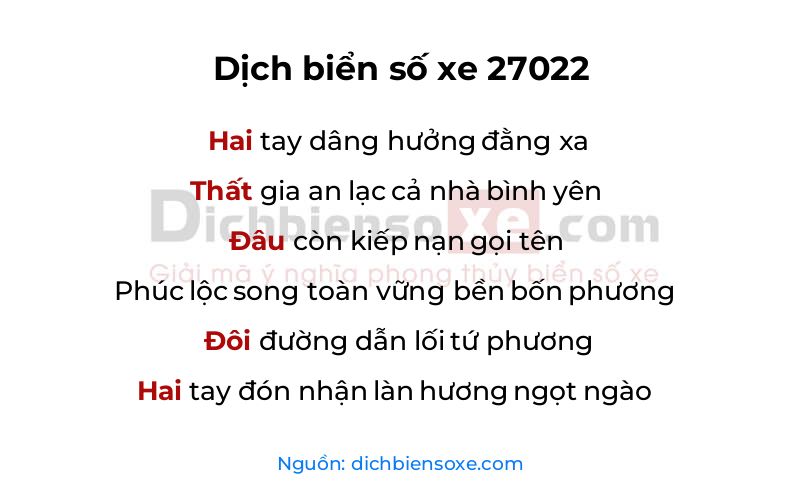 Dịch thơ biển số 27022