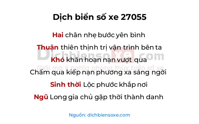 Dịch thơ biển số 27055