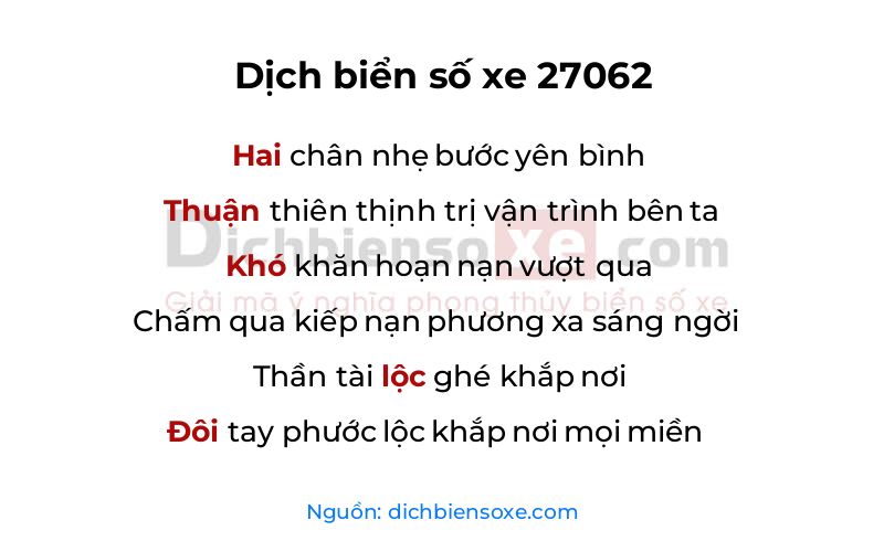 Dịch thơ biển số 27062