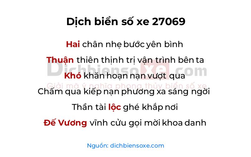 Dịch thơ biển số 27069