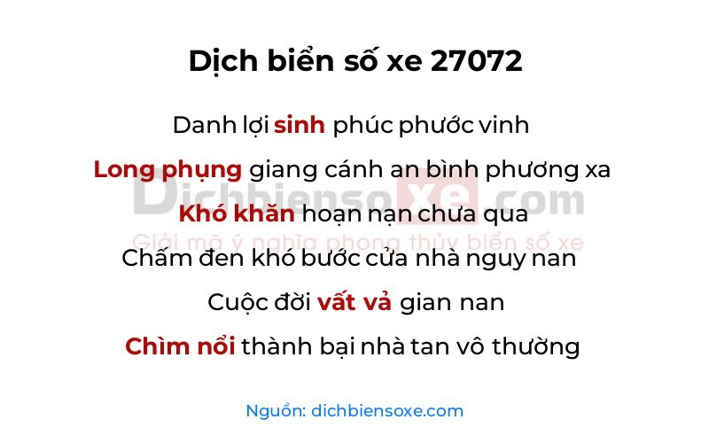 Dịch thơ biển số 27072