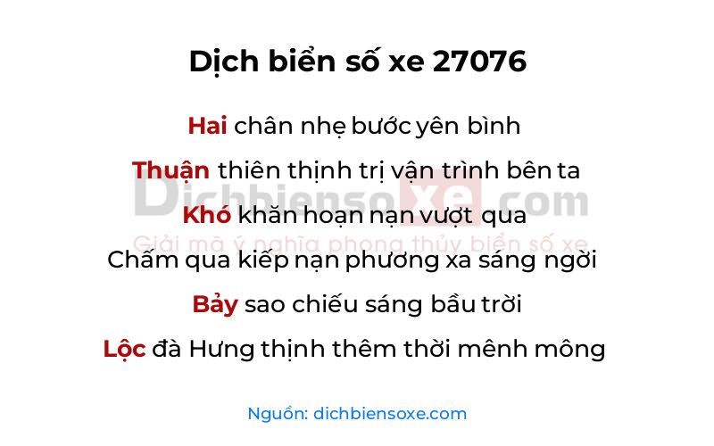 Dịch thơ biển số 27076