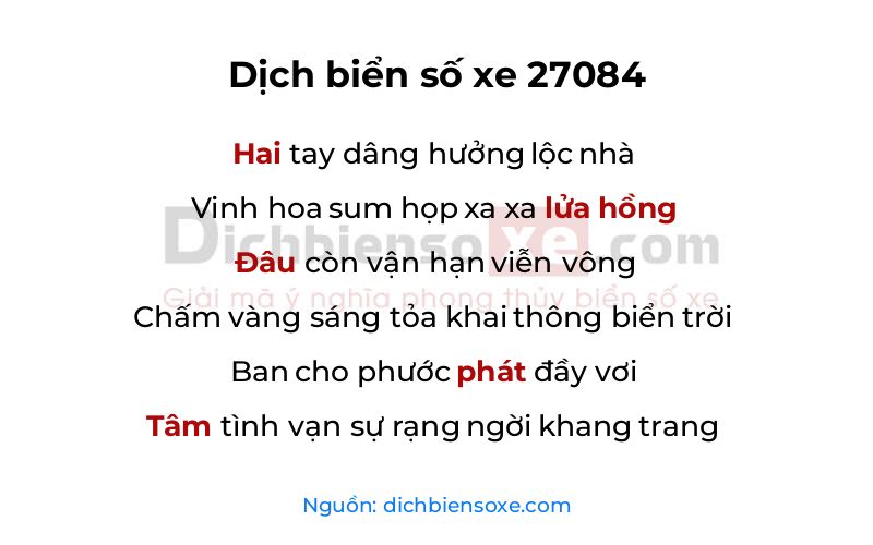 Dịch thơ biển số 27084