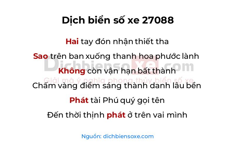 Dịch thơ biển số 27088