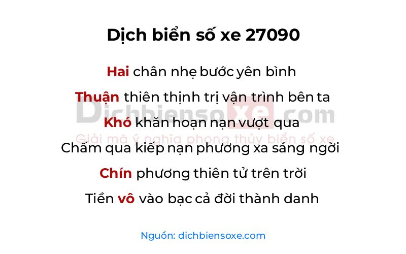 Dịch thơ biển số 27090