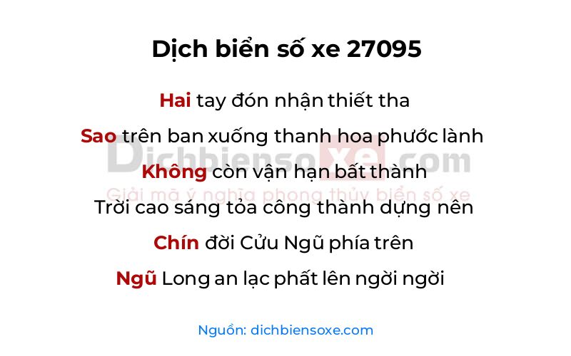 Dịch thơ biển số 27095