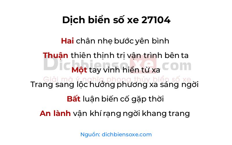 Dịch thơ biển số 27104