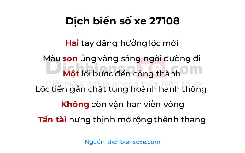Dịch thơ biển số 27108