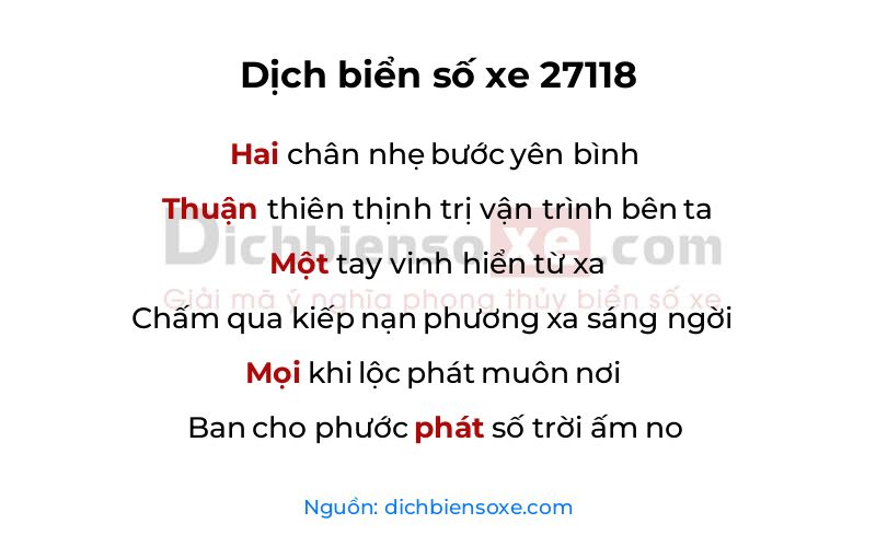 Dịch thơ biển số 27118