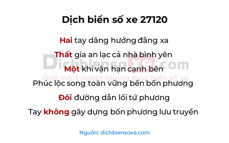 Dịch thơ biển số 27120